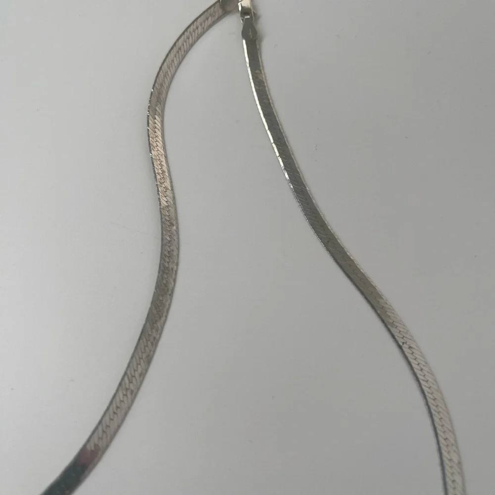 Vintage Sterling Silver 925 Italy Herringbone Necklace & matching Bracelet